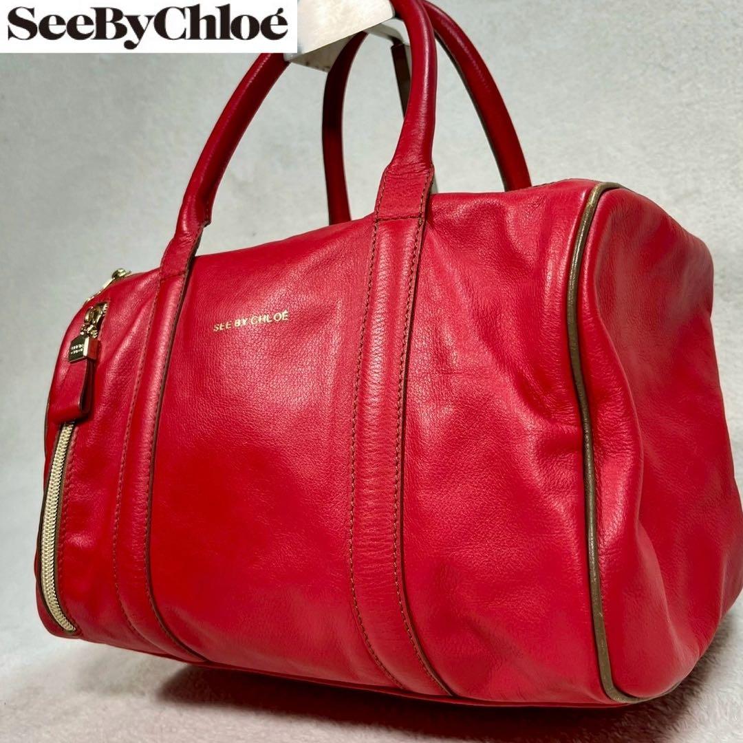【美品✨】シーバイクロエ　レディース 本革　ハンドバッグ ダッフルバッグ