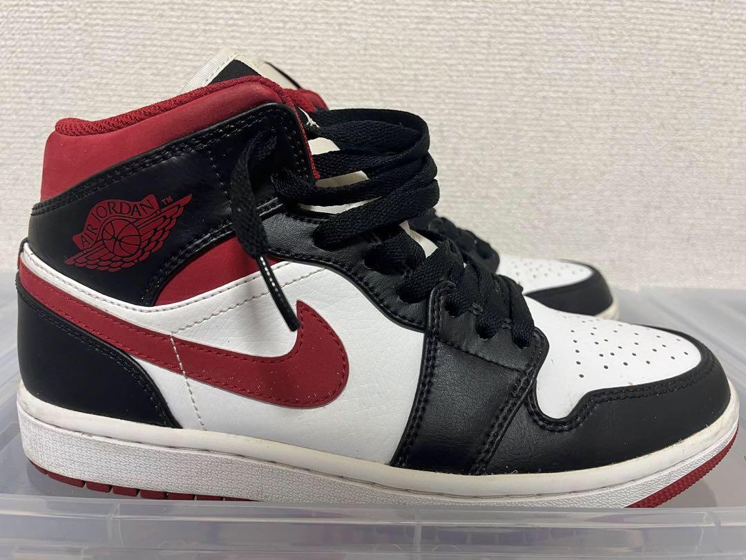 Nike Air Jordan 1 Mid ホワイト/ブラック/レッド ナイキ エアジョーダン1 ミッド ホワイト/ブラック-ジムレッド