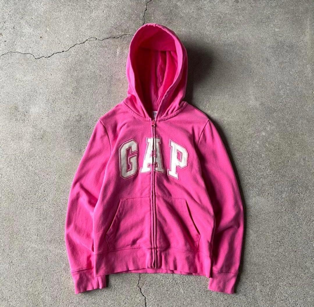 gap ジップパーカー ピンク ホワイト y2k 00s archiveM Gap