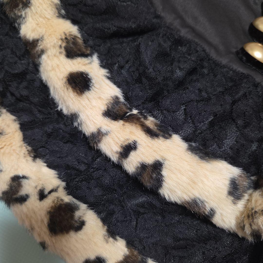 ヒョウ柄ファー付きフ