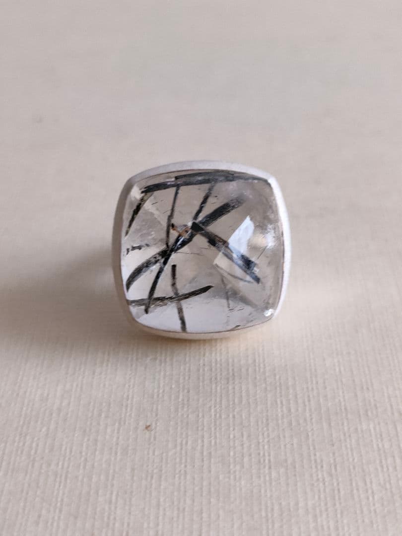ブラックルチルクォーツ リング シルバー925 Olivia sign 未使用 ブラックルチルクォーツ リング シルバー925 Olivia sign 未使用