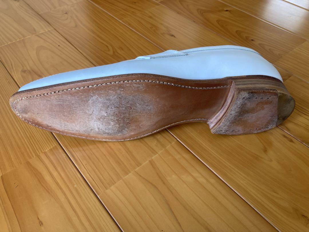 ポールスミスPaulSmith白ホワイトレザー ローファー 専用袋付8 26cm