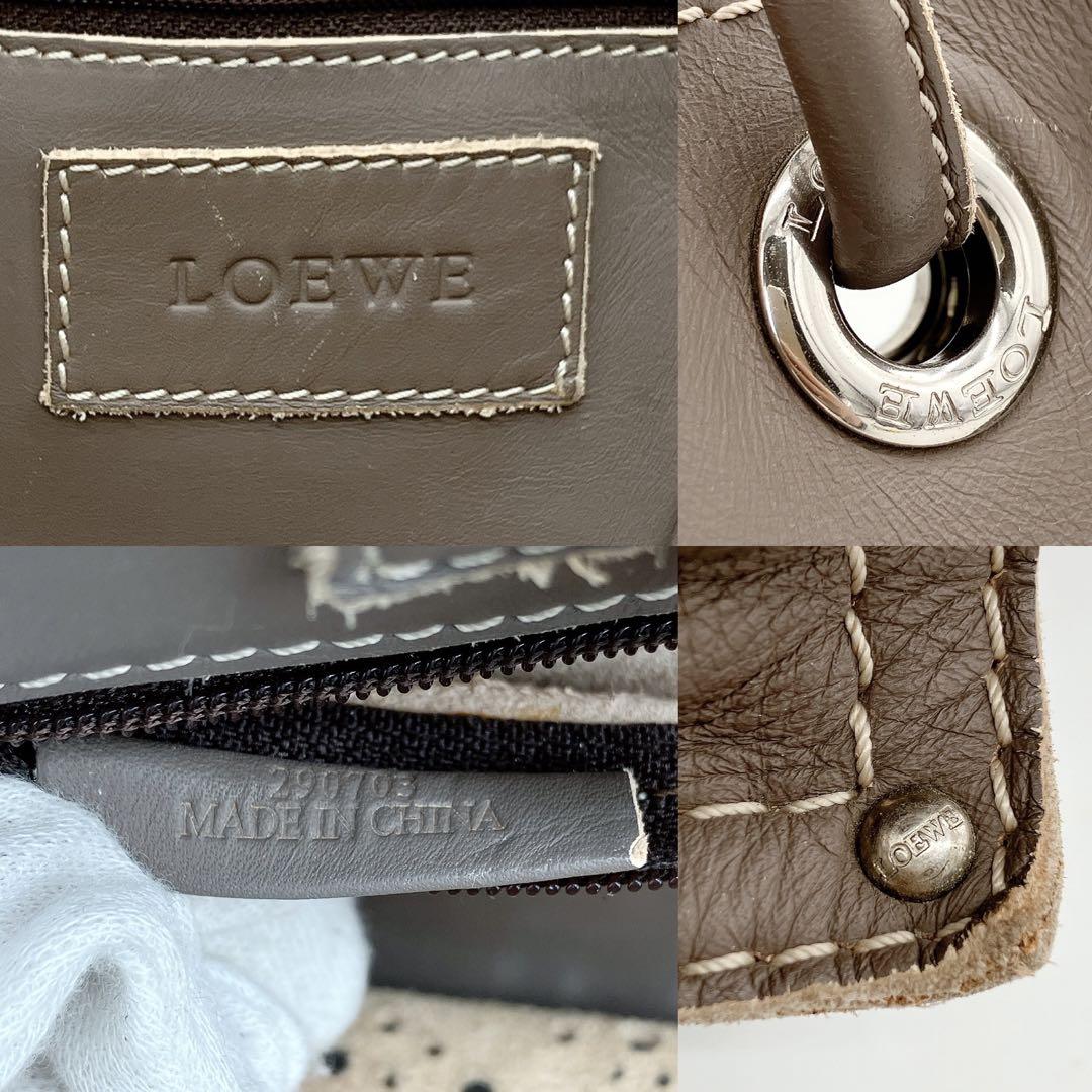 LOEWE】トートバッグ アナグラム パンチング レザー ブラウン系 LOEWE】トートバッグ アナグラム パンチング レザー ブラウン系