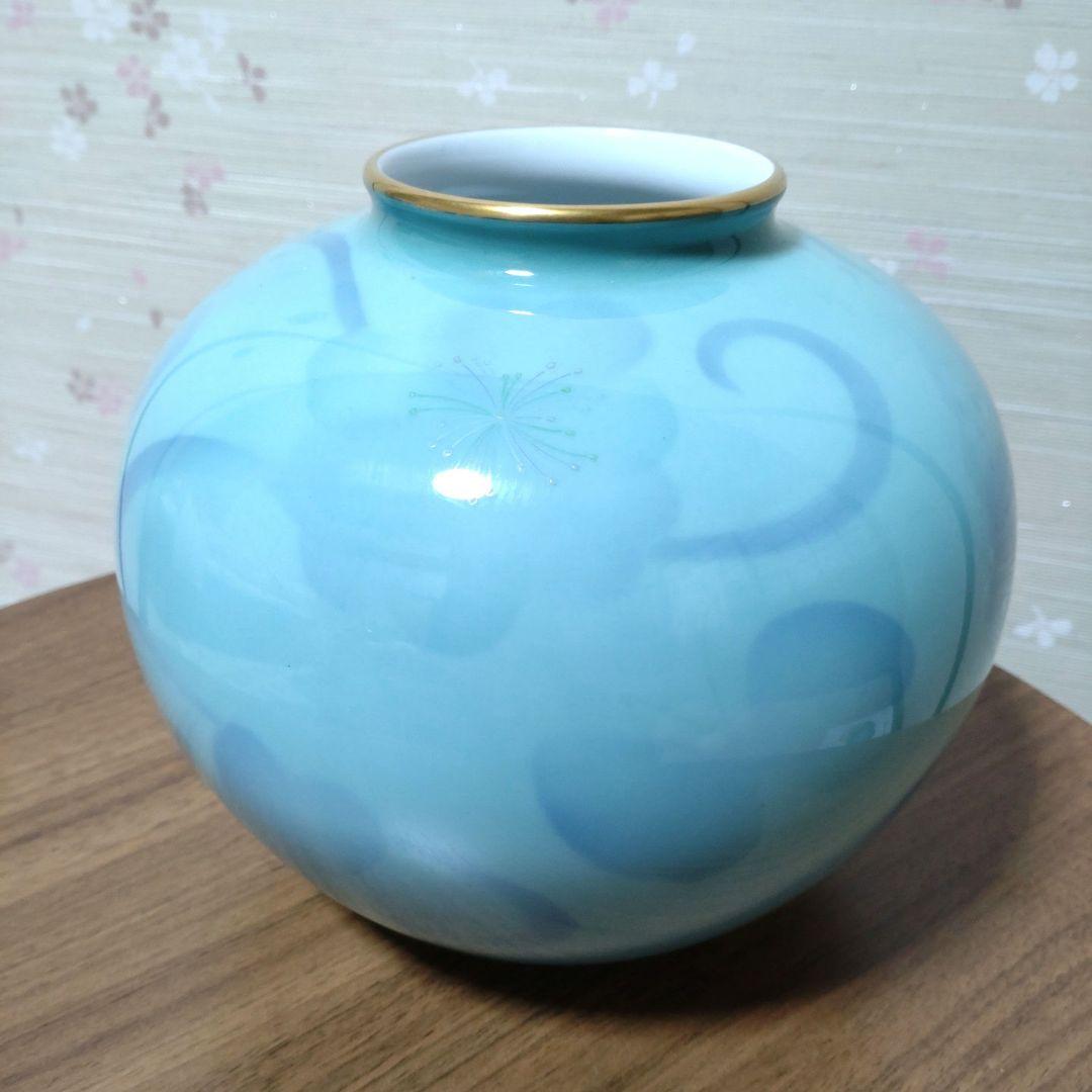 深川製磁 色絵彩磁 桜 花器 花瓶