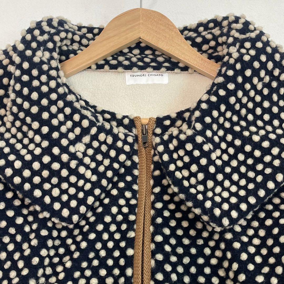 TSUMORI CHISATO  ブルゾン　ドット　裏起毛　ネイビー　サイズM
