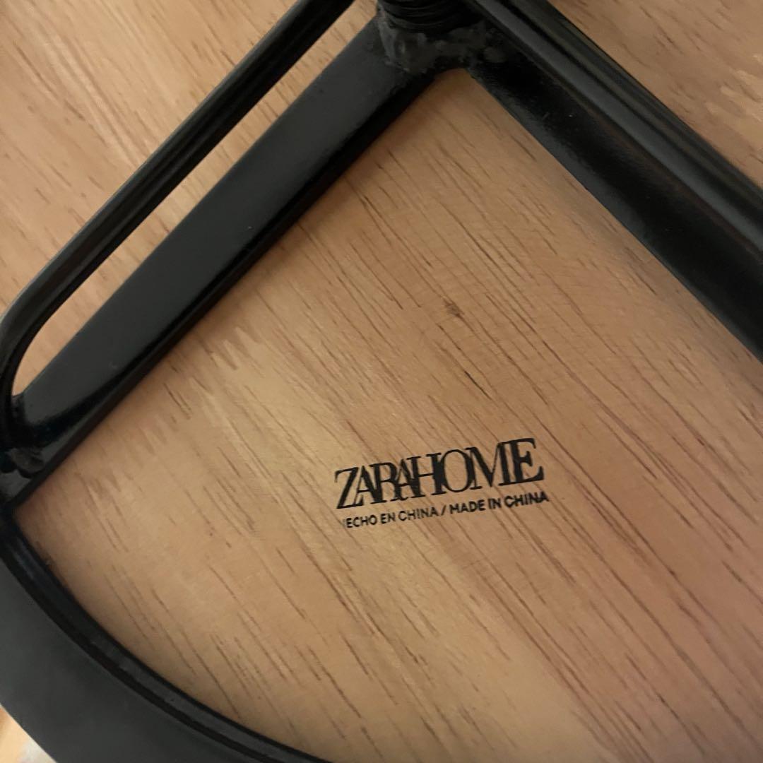 【直接引取】ZARA HOME 木製＆メタル 回転式ハイスツール