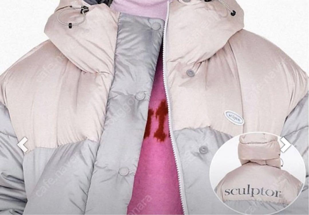 sculptor ダウンジャケット グレー×ピンク SCULPTOR（スカルプター）の「SHORT PUFFER DOWN/ショート