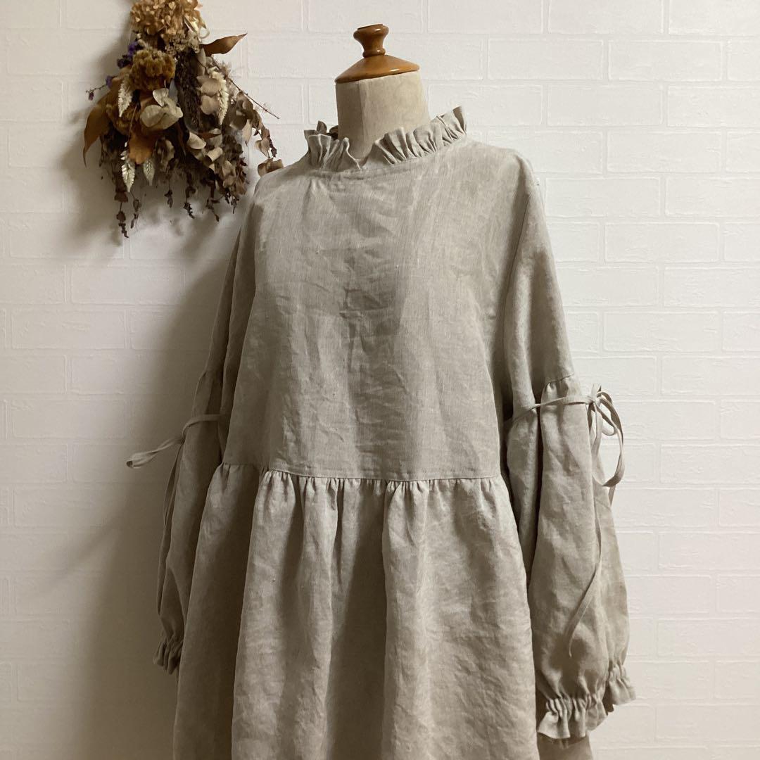 *ミズタニ様ご依頼/ハーフリネンワンピ/リネン100ワンピ2点/ハンドメイド* 画像20