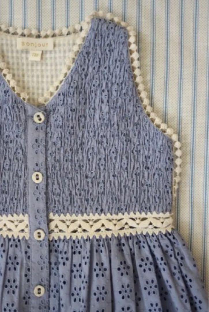 ワンピース SS24 Bonjour Diary IBIZA DRESS Blue lace