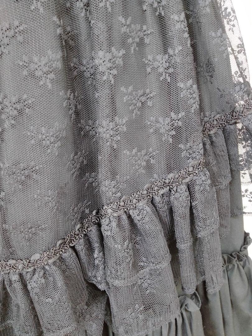 Victorianmaiden　フラワリーレーススカート　ロリィタ　黒 Victorianmaiden フラワリーレーススカート ロリィタ 黒