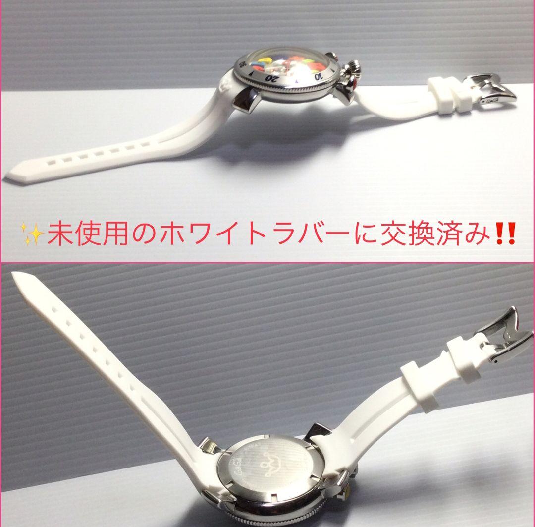 確実正規 稼働品 ガガミラノ 48mm クロノグラフ マルチカラー ベルト新品
