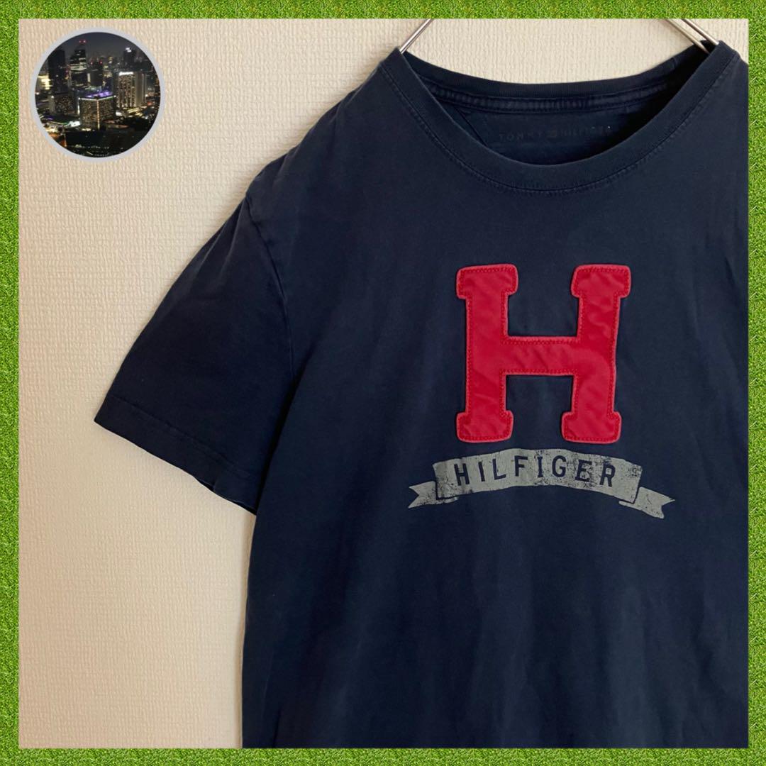 トミーヒルフィガー 刺繍スリーブロゴ フェード オールドデザインTシャツtシャツ