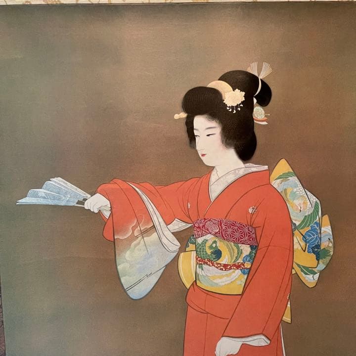 お得な情報満載 上村 松園「序の舞」掛け軸 絵画/タペストリ