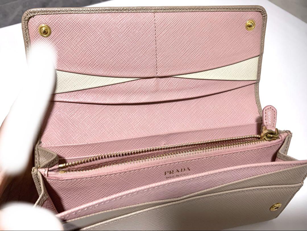 PRADA サフィアーノレザー 長財布 ベージュ