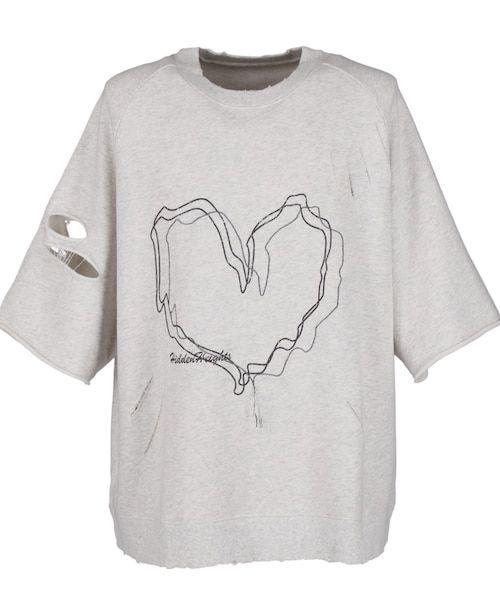 GIDEAL. clash half sleeve sweat gray 3