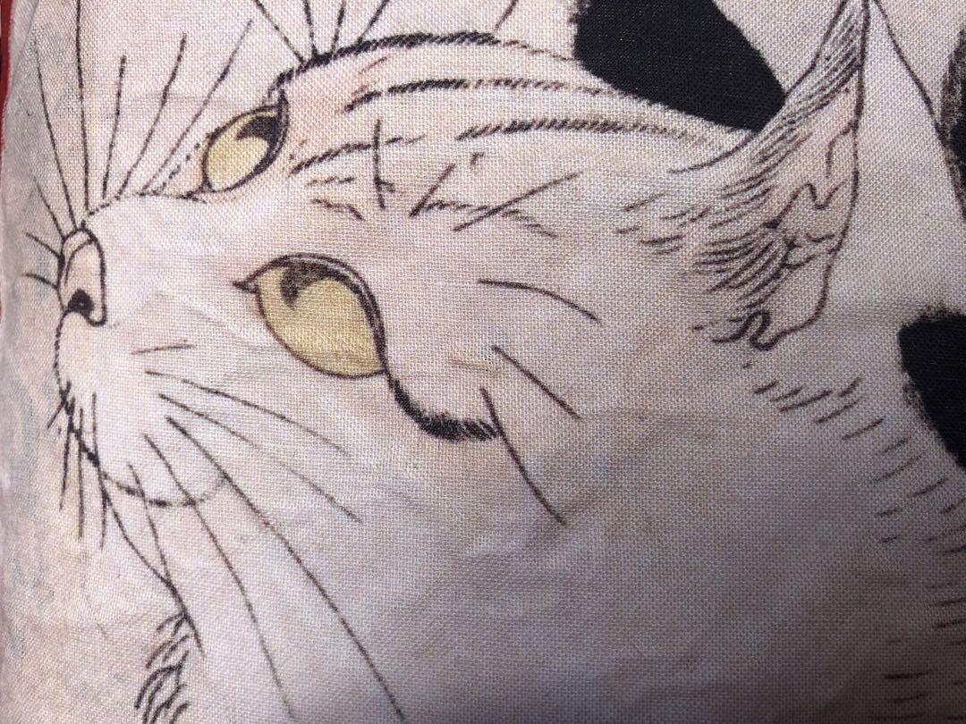一閑張り　一閑張りバック　蹴鞠猫 歌川国芳　正絹　猫 一閑張り 一閑張りバック 歌川国芳 蹴鞠猫