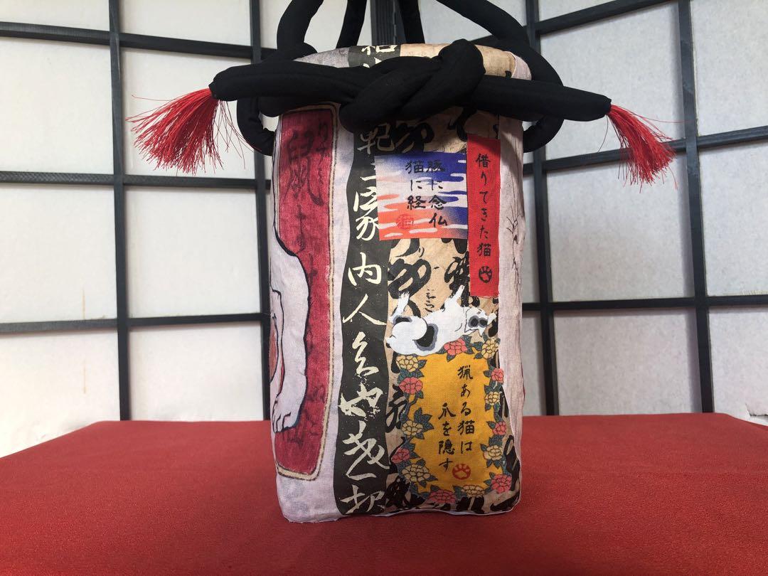 一閑張り　一閑張りバック　歌川国芳　猫　少し大きめ 一閑張り 一閑張りバック 歌川国芳 少し大きめ 猫も大きめ