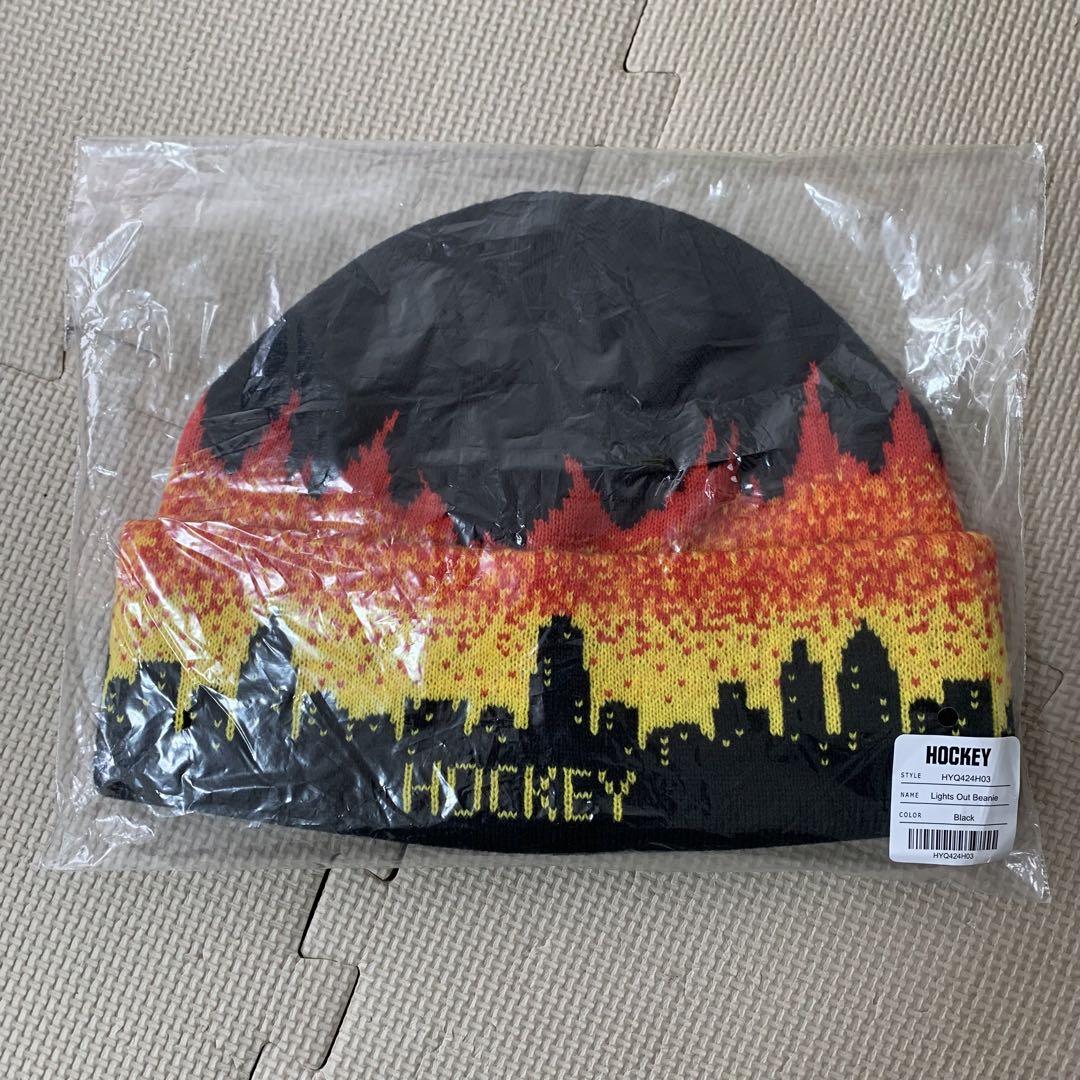 HOCKEY LIGHTS OUT BEANIE 新品 黒 ニット キャップ