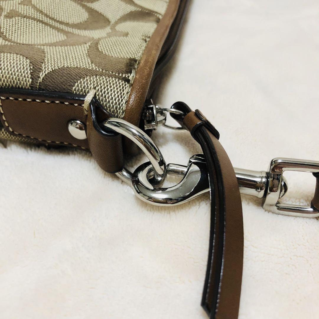 極美品 COACH ショルダーバッグ シグネチャー キャンバス F42835