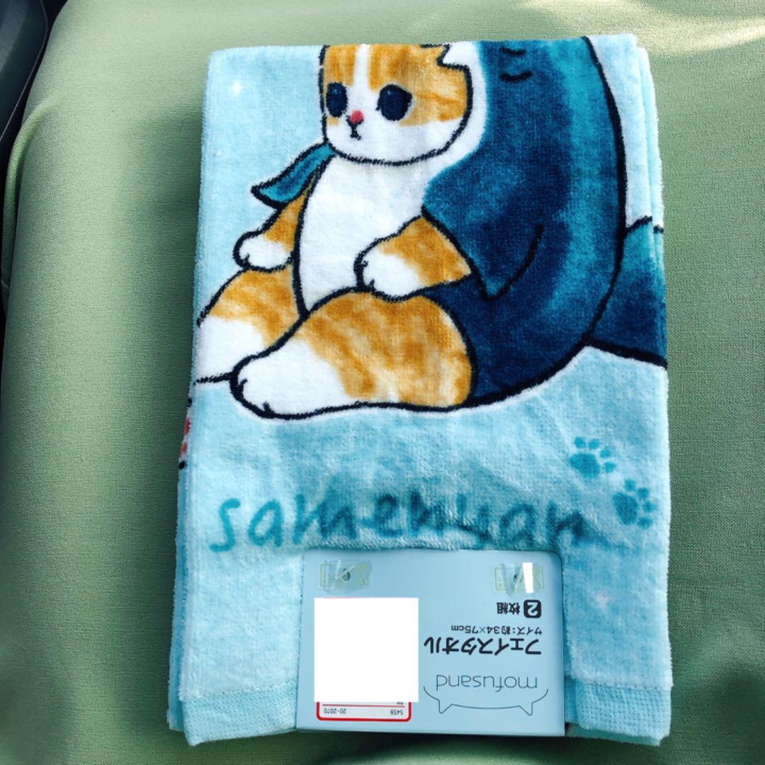 モフサンド フェイスタオル サメにゃん 1枚 mofusand ぢゅの