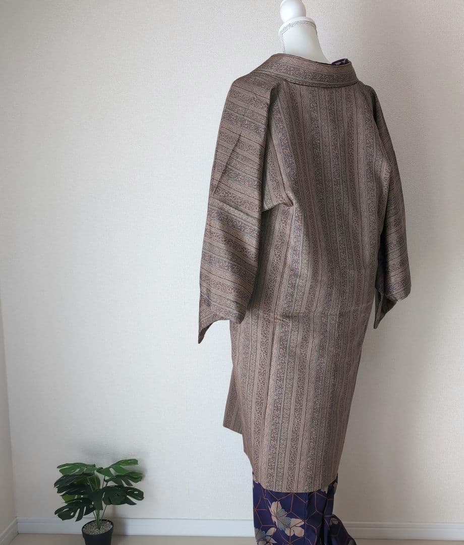 【三花】正絹　着物　着物コート　リユース