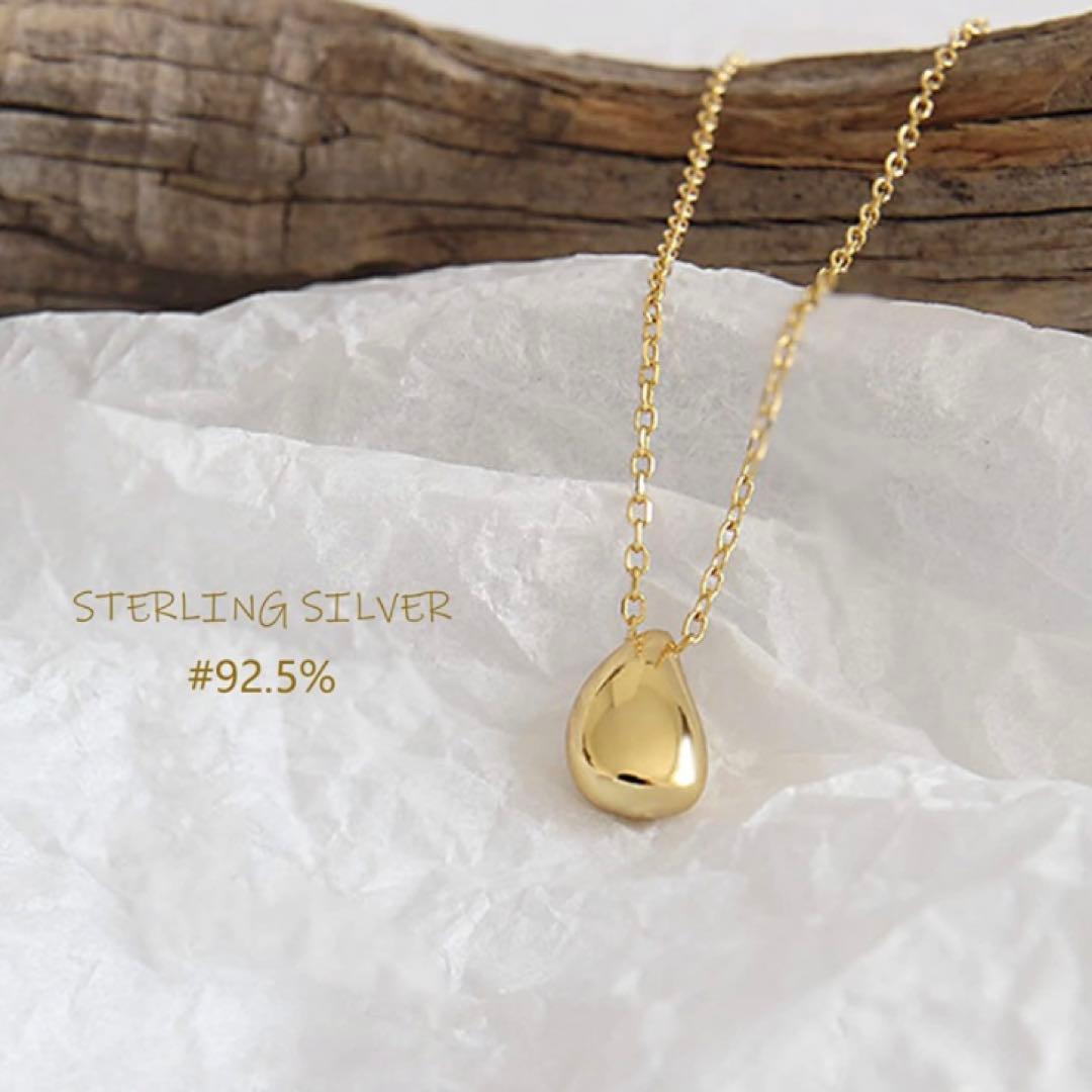 しずく ネックレス K18GP ゴールド 18金 レディース シンプル