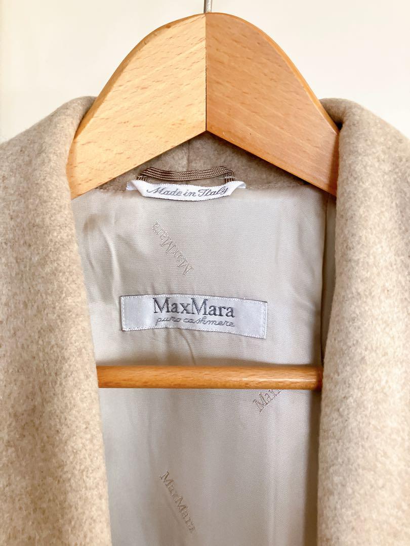 【Max Mara】ベージュガウンコート 白タグ カシミヤ100% ※価格交渉可