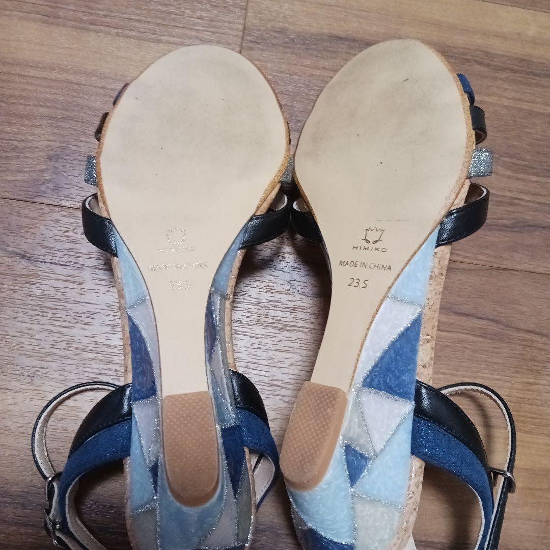 1938　卑弥呼　サンダル　ブルー　ステンドグラス　極美品　23.5 1938 卑弥呼 サンダル ブルー ステンドグラス 極美品 23.5