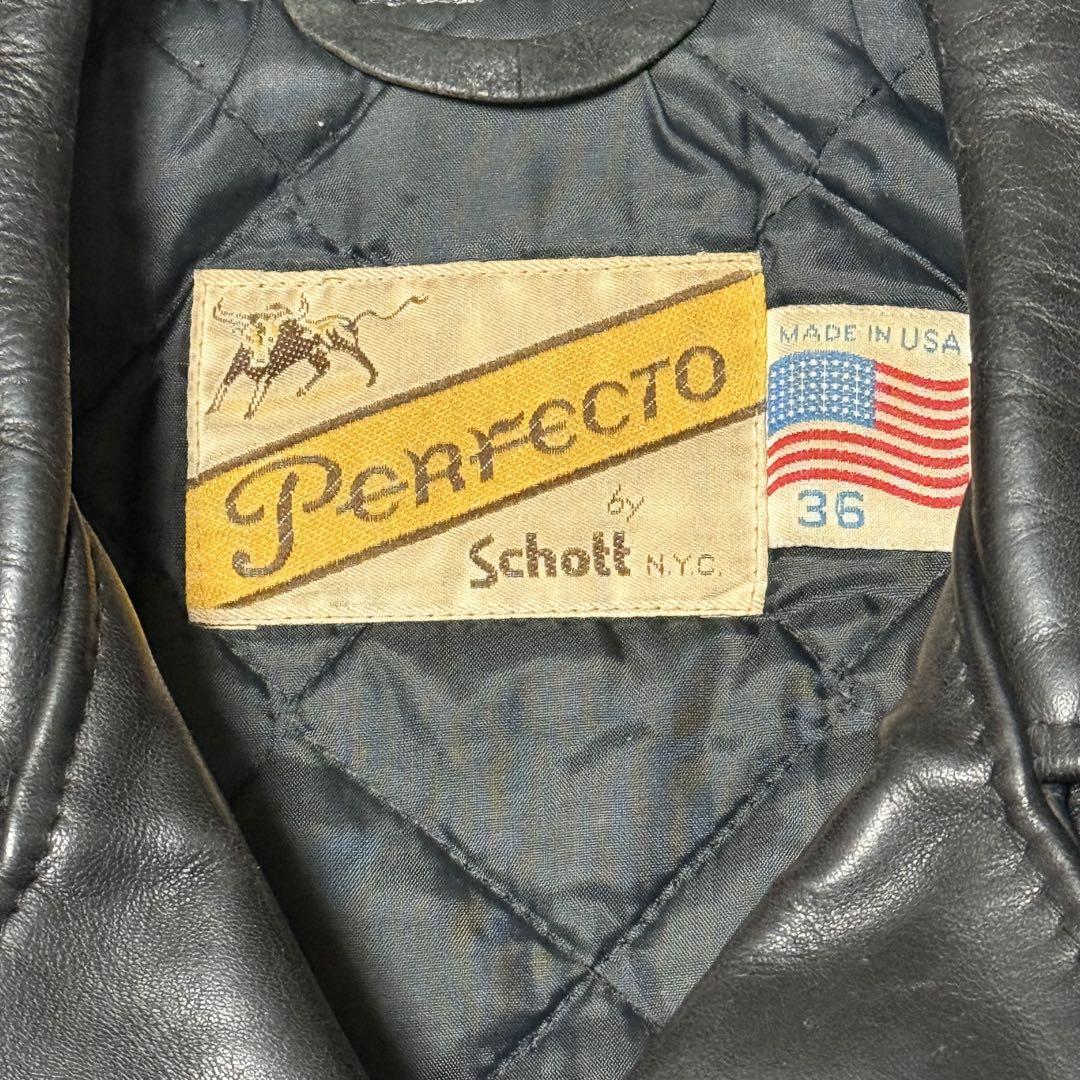 70s　Schott　613　ワンスター　ダブルライダース　牛タグ後期　36