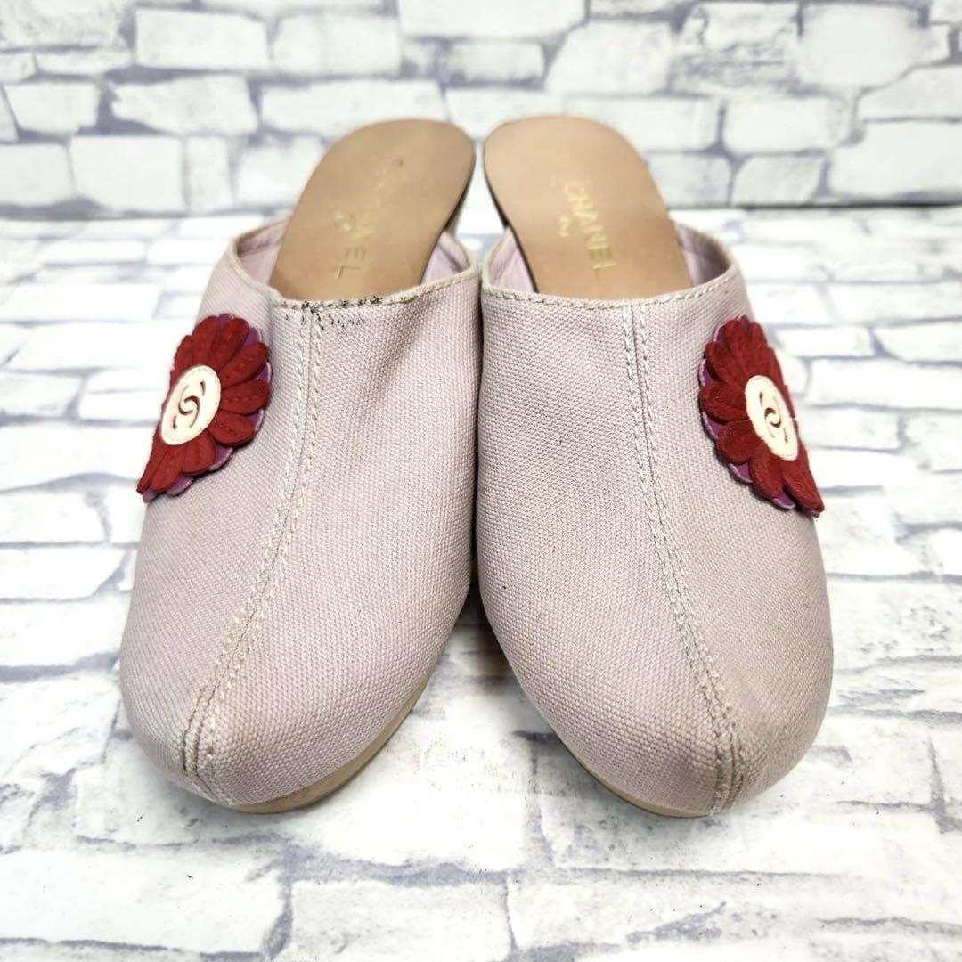 CHANEL シャネル　サボ　サンダル　キャンバス　ピンク CHANEL シャネル サボ サンダル キャンバス ピンク