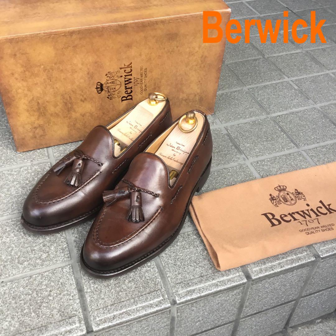 美品 Berwickタッセルローファー4340 ダークブラウン 6.5