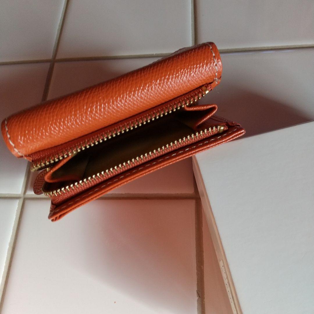 Kitamura オレンジ色 三つ折り財布
