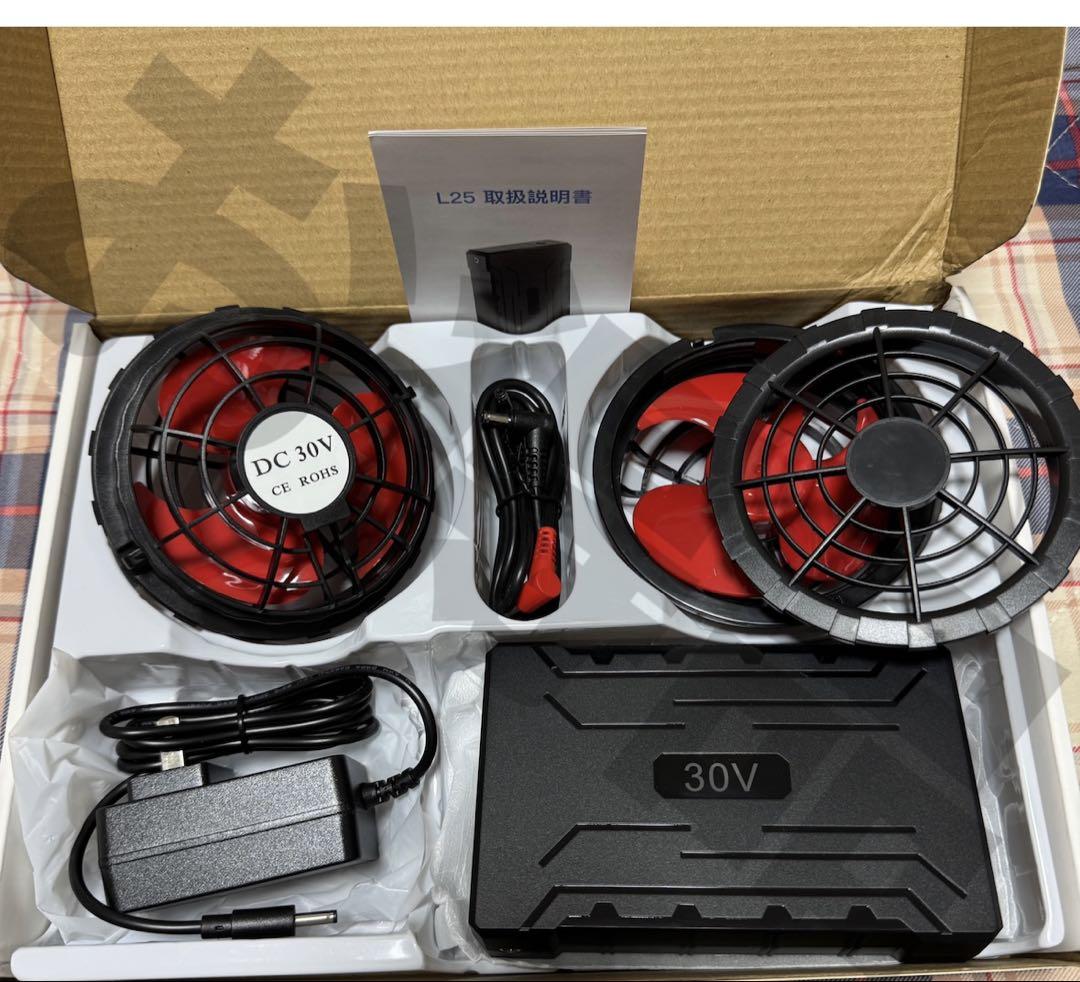 ファンバッテリーセット 30V 40000mAh 空調作業服　扇風機　暑さ対策