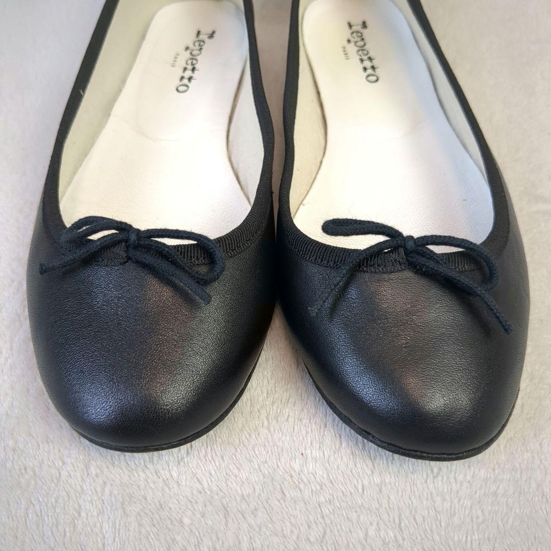 repetto レペット バレエシューズ リボン レザー ブラック サイズ37