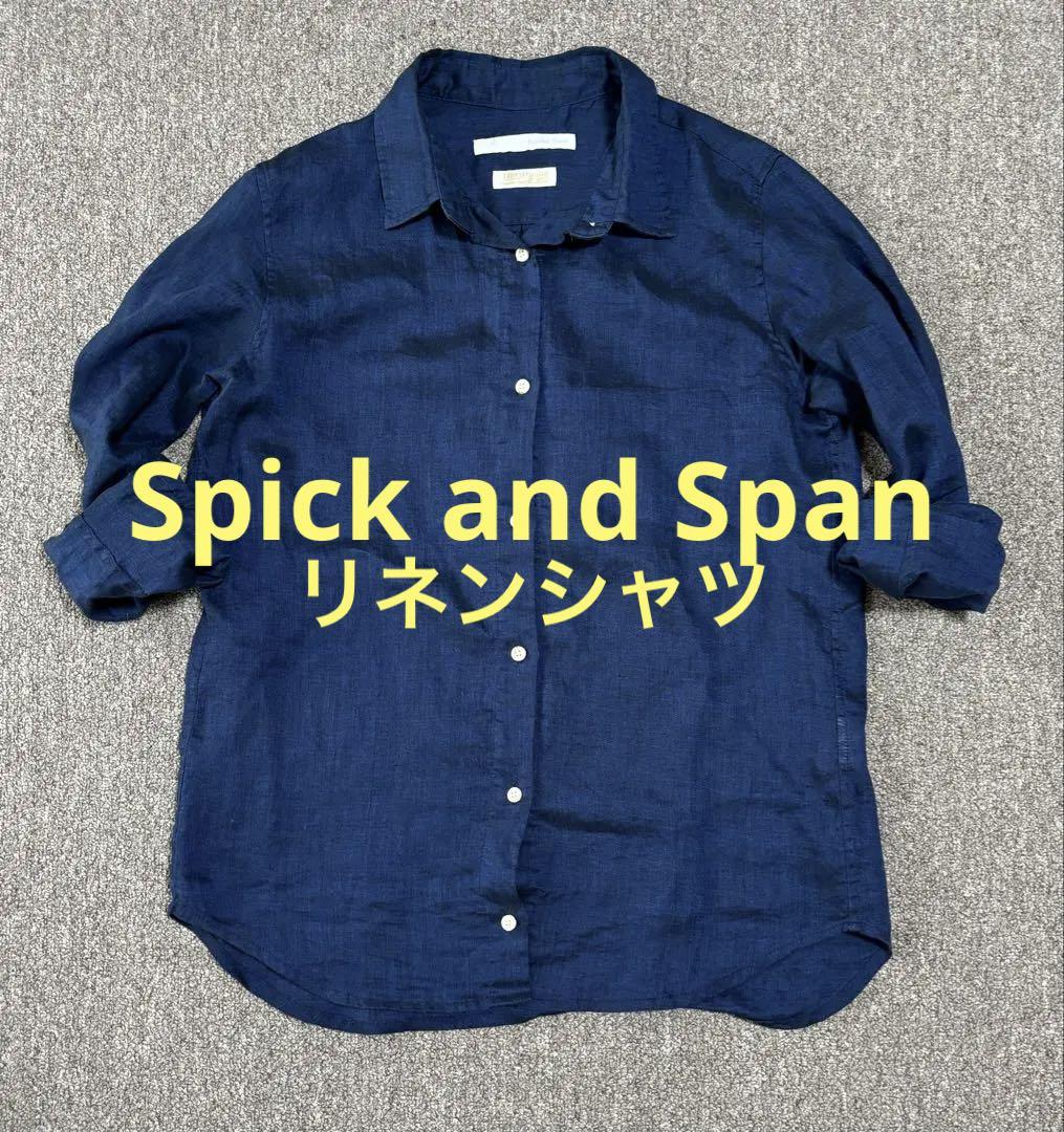 Spick and Span リネン　ネイビー　シャツ