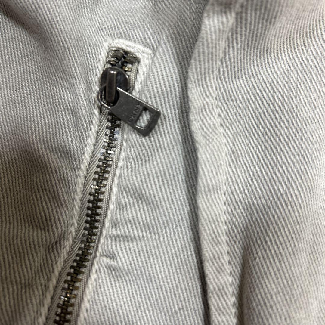 DKNY jeansデニムペプラムライダースジャケットグレーM sizeGジャン