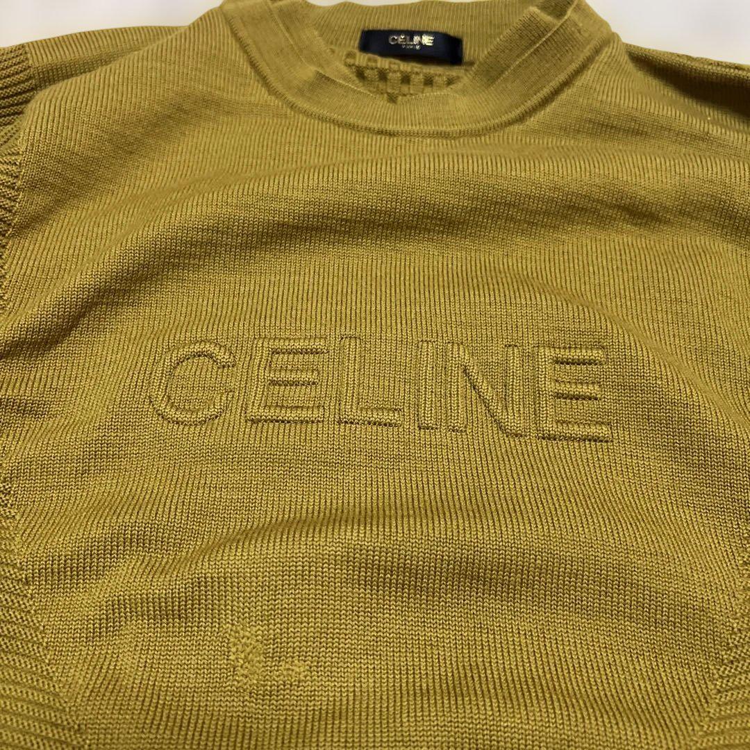 【希少】セリーヌ CELINE ニット ロゴ刺繍 セーター　ビンテージ