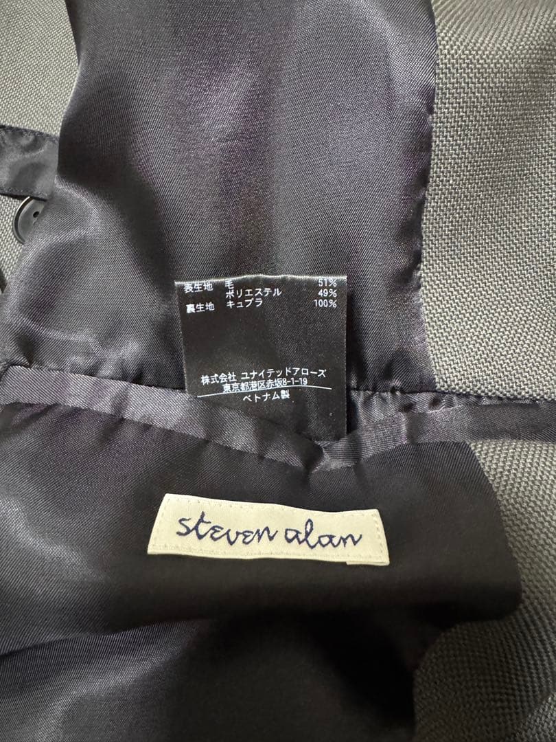 ダークグレー ダブルブレスト テーラードジャケット スティーブン アラン ダークグレー ダブルブレスト テーラードジャケット スティーブン アラン