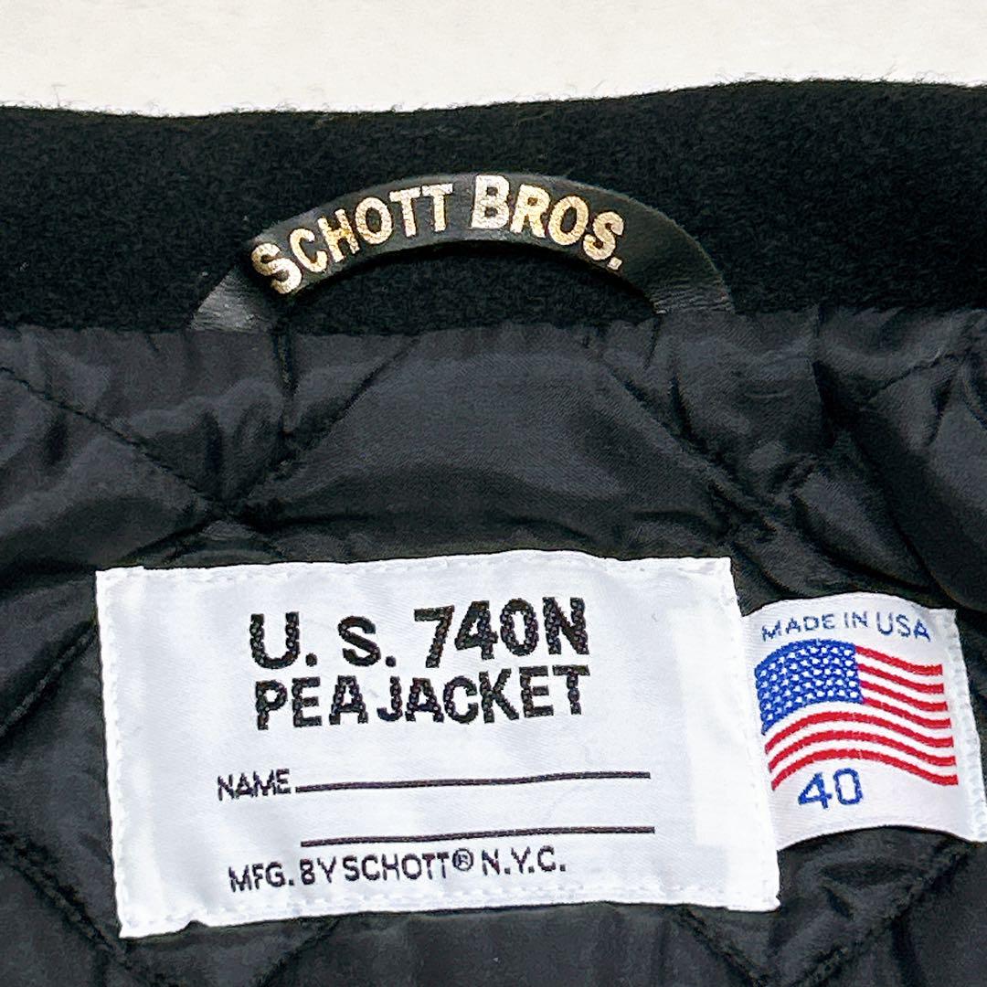 未使用級美品✨　ショット　ピーコート　USA製　ブラック　40 黒　schott