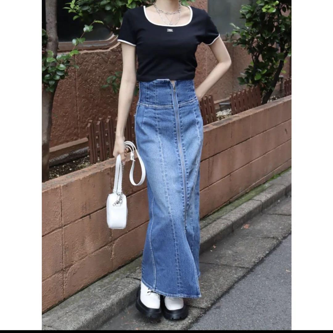 EVRIS エヴリス　タイト　デニムスカート　裾上げあり