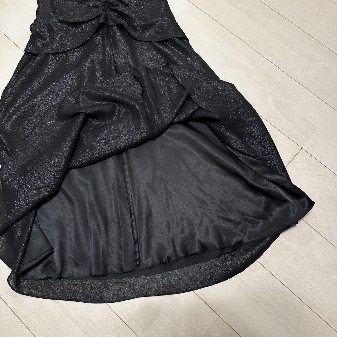 店内商品がすべてレジにて半額！！ 東京ソワール｜ラメフリルドレス(ブラックラメ/サイズ42) - メルカリ スーツ・フォーマル・ドレス