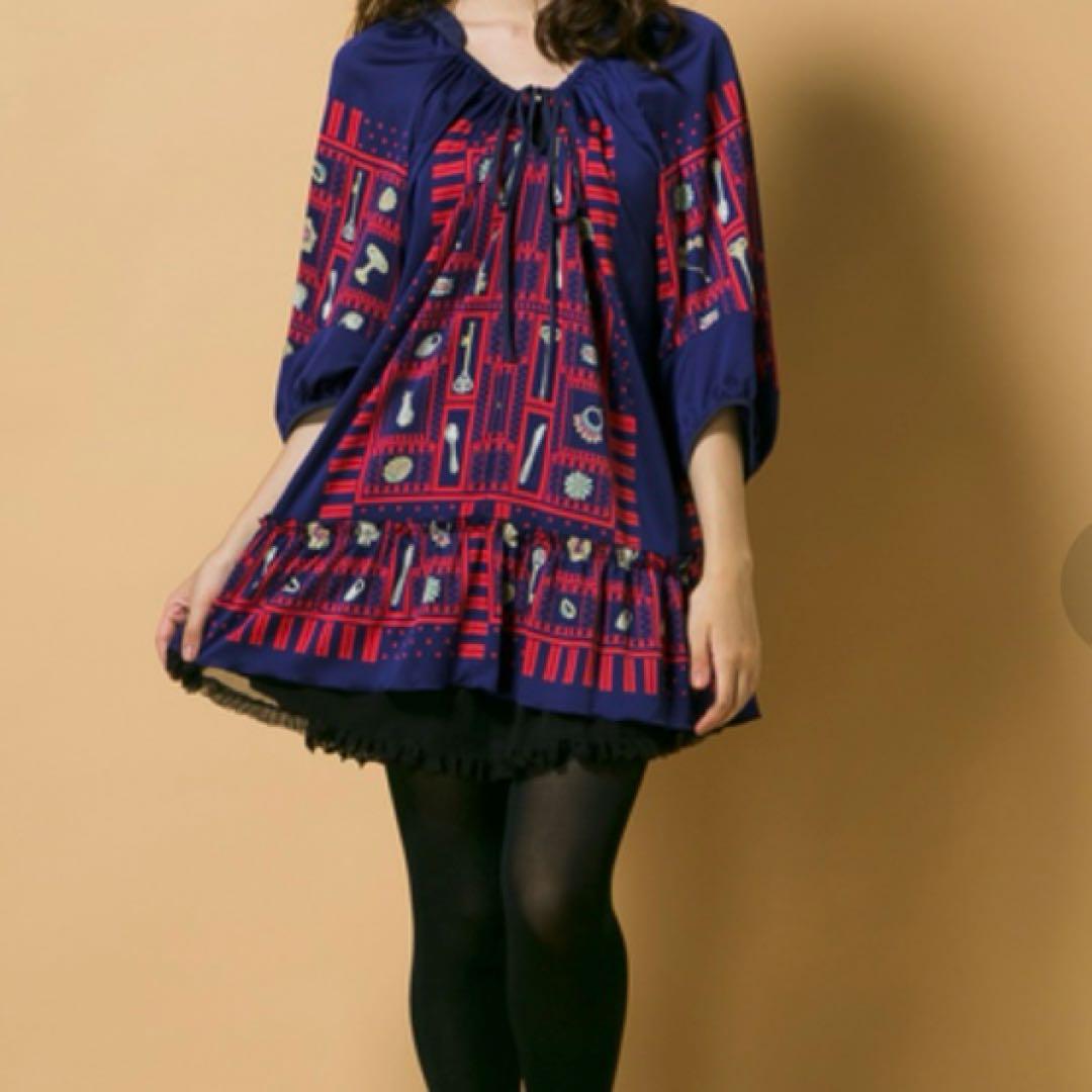 祝開店！大放出セール開催中 アナスイ】美品✨ゆったり ドット チュニック ワンピース ワンピース