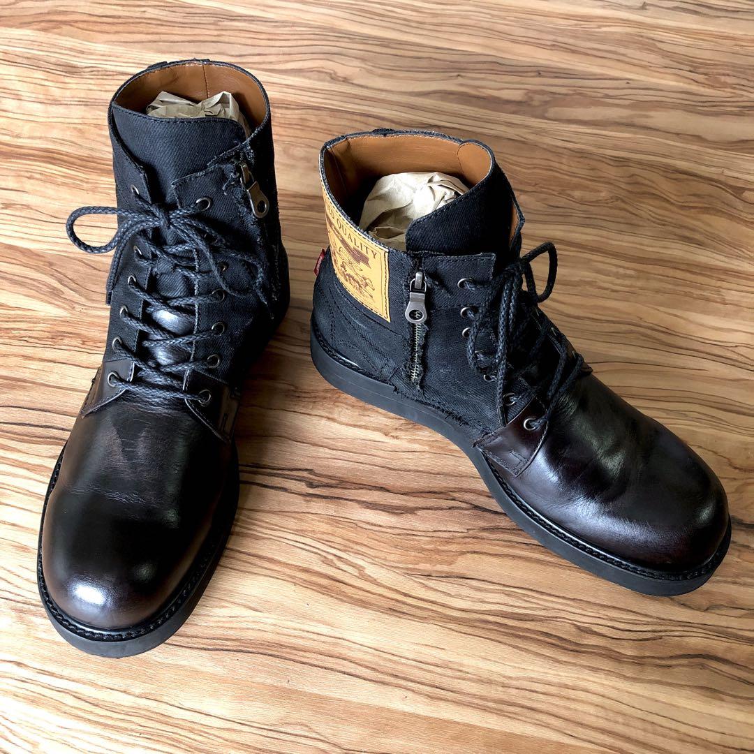 新品／26,5㎝、27㎝／グラム glamb／ダメージ加工 レザーブーツ／②