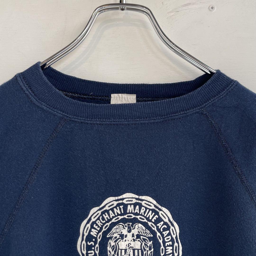 80s USMMA ラグランスウェット 士官 デザイン ヴィンテージ 古着