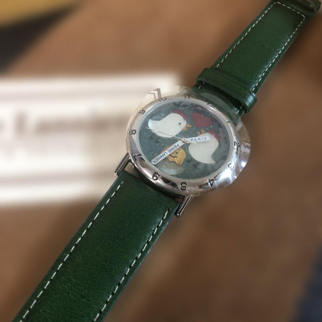 ピエールラニエ　さくらももこ　コラボデザイン　腕時計　にわとり　ひよこ　稼動品 ピエールラニエ さくらももこ コラボデザイン 腕時計 にわとり