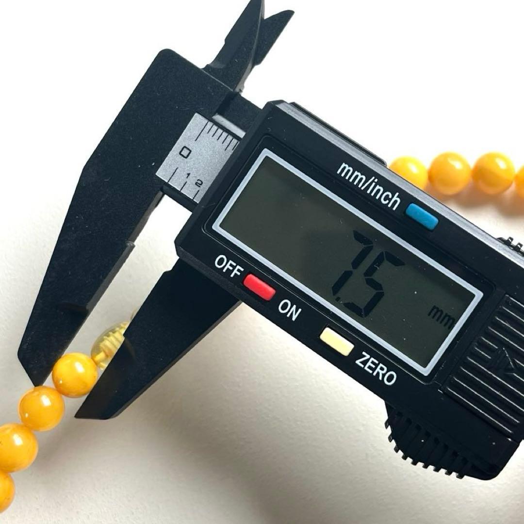 美品✨天然蜜蝋 ロイヤルアンバー 丸玉 グラデーション ネックレス