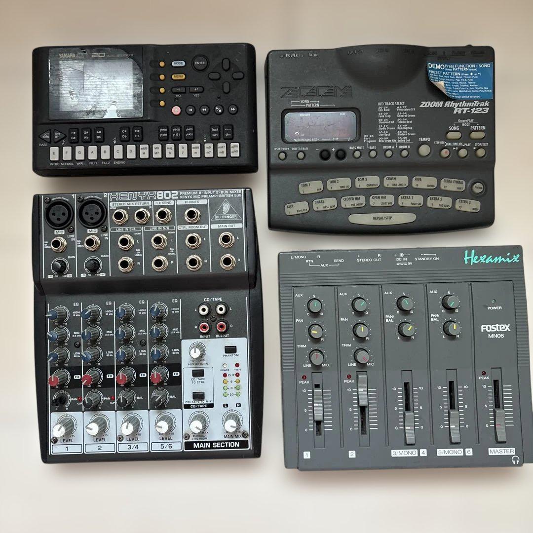 【ジャンク・動作未確認】アナログミキサー等　音楽機器類　4点