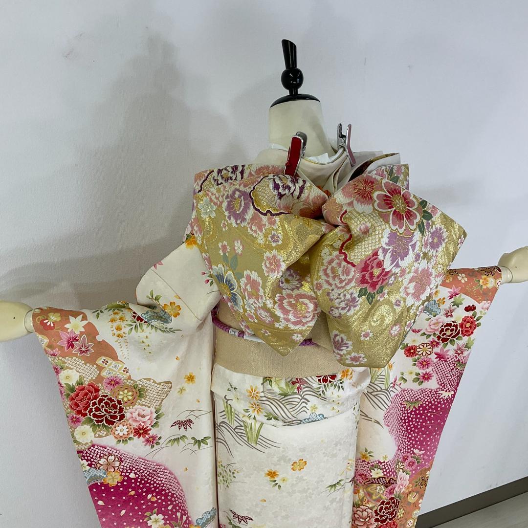 めえ様専用 美品 正絹お振袖 7点フルセット M～Lサイズ 白