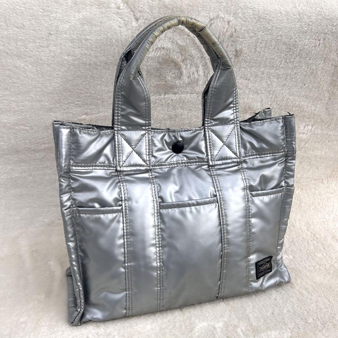 PORTER プリズムバッグ トートバッグ ハンドバッグ シルバー PORTER PRISM TOTE BAG シルバー