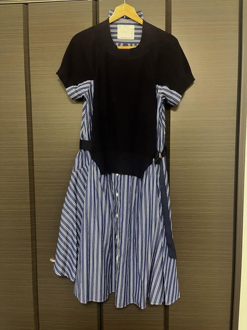 Sacai ニットショート ドッキングワンピース　22ss 楽天市場】【中古】sacai ニットドッキングワンピース 23-06628